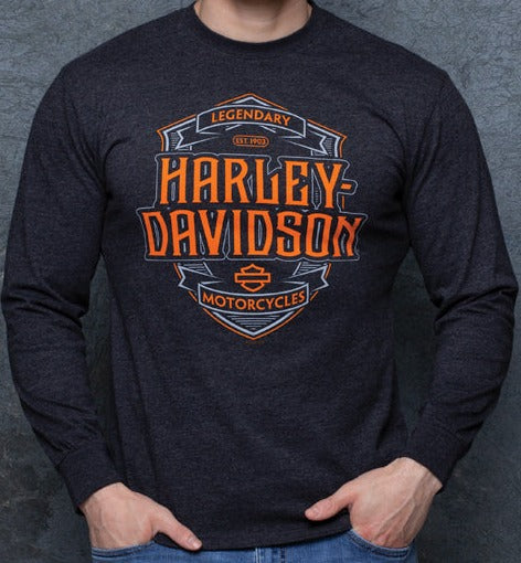 Harley-Davidson® Men's Shielded Long Sleeve Shirt - Vintage Black