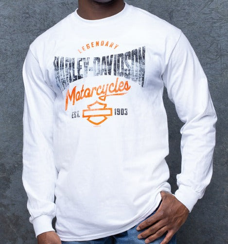 Harley-Davidson® Men's Pile Up Long Sleeve Tee - White