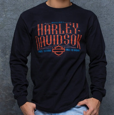 Harley-Davidson® Men's Journal Long Sleeve Tee - Black
