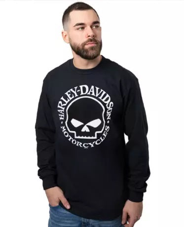 Harley-Davidson® Men's Willie G™ Skull Long Sleeve Tee - Black