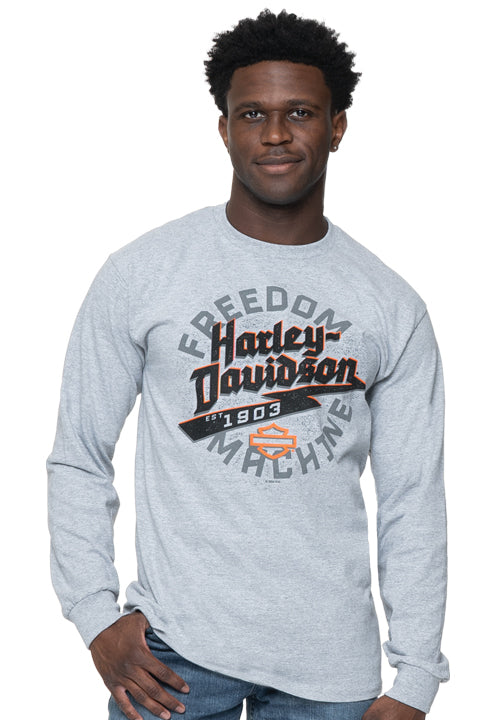 Harley-Davidson® Men's Serrate Long Sleeve Tee - Grey