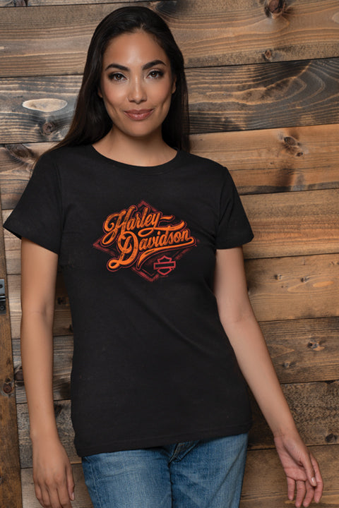 Harley-Davidson® Exterior Ladies Short Sleeve Tee - Black