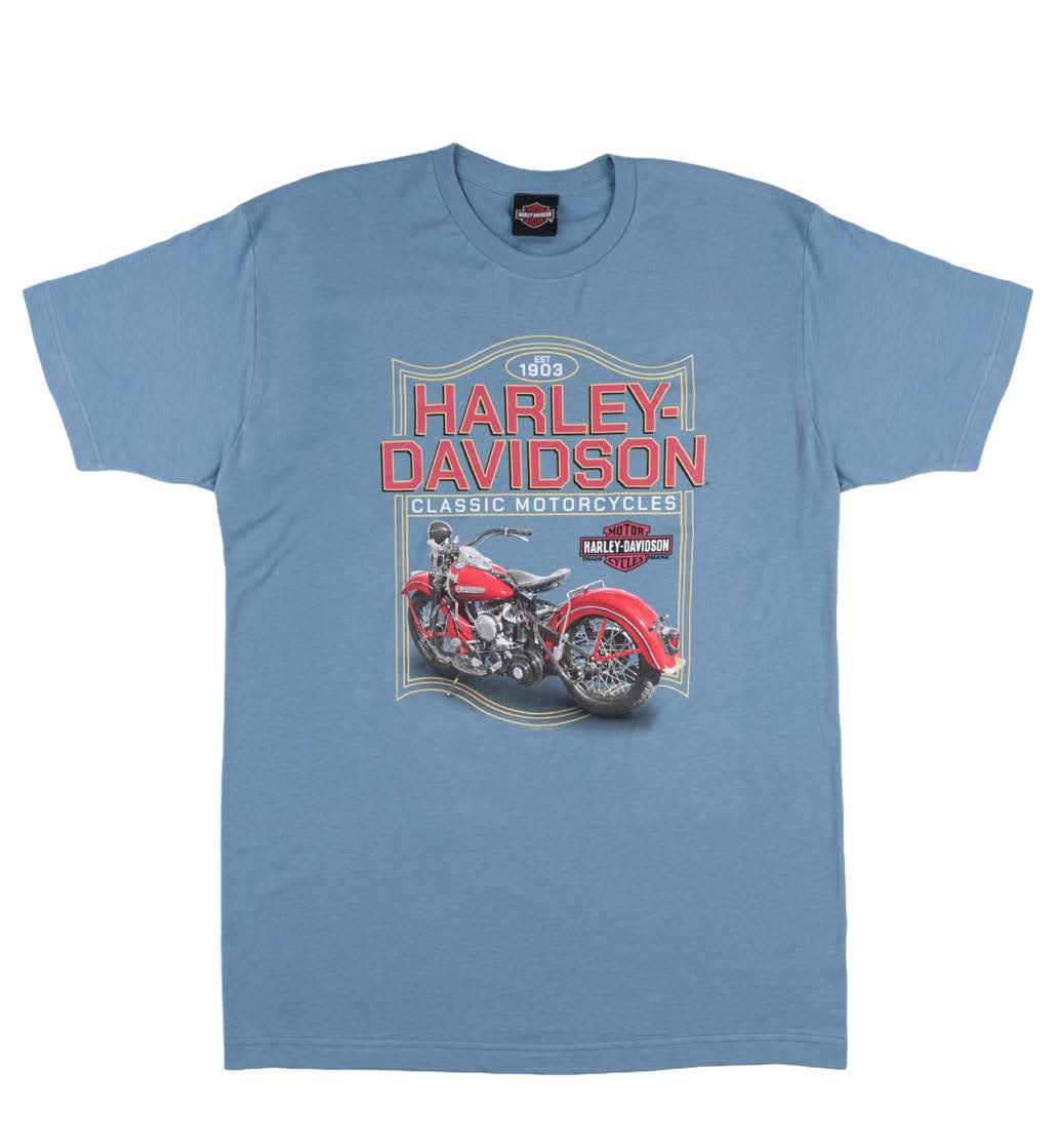 Harley-Davidson® Men's Bike Border Short Sleeve Tee - Blue