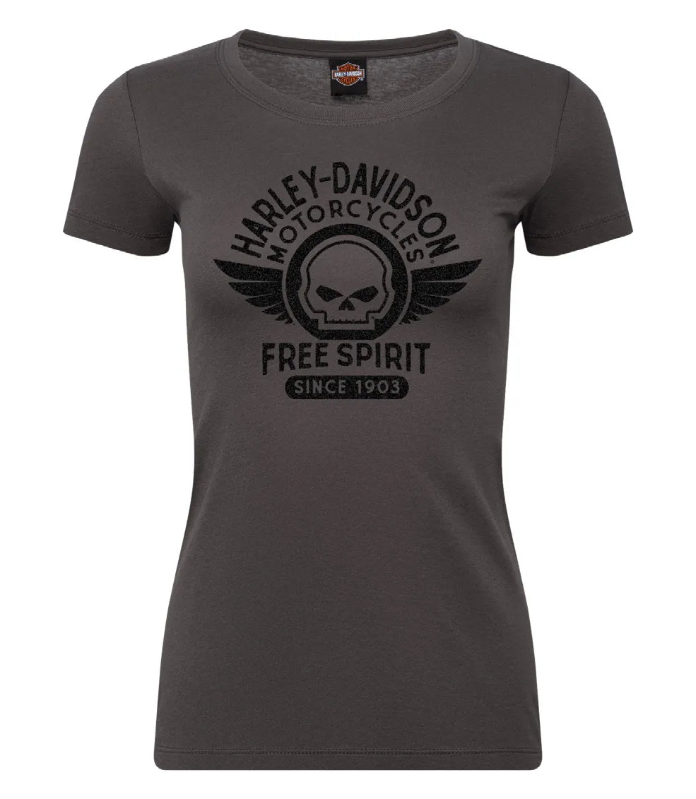 Harley-Davidson® women's Skully Dark -Grey Tee