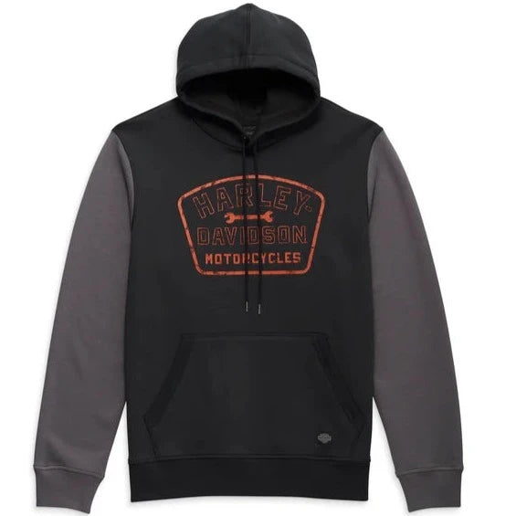 Harley-Davidson® Men's Wrench Crew Hoodie - Colour blocked - Black Beauty
