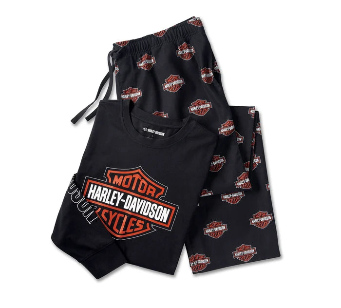 Harley-Davidson Mens Bar and Shield Pyjamas