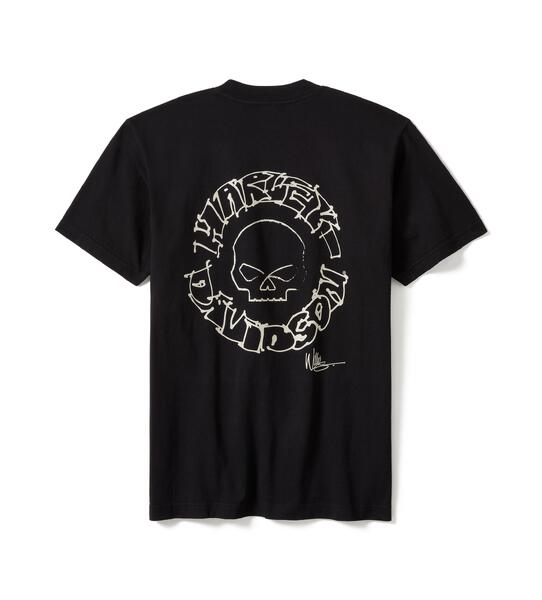 Harley-Davidson® Men's Willie G™ Sketchy Skull Short Sleeve Tee - Black
