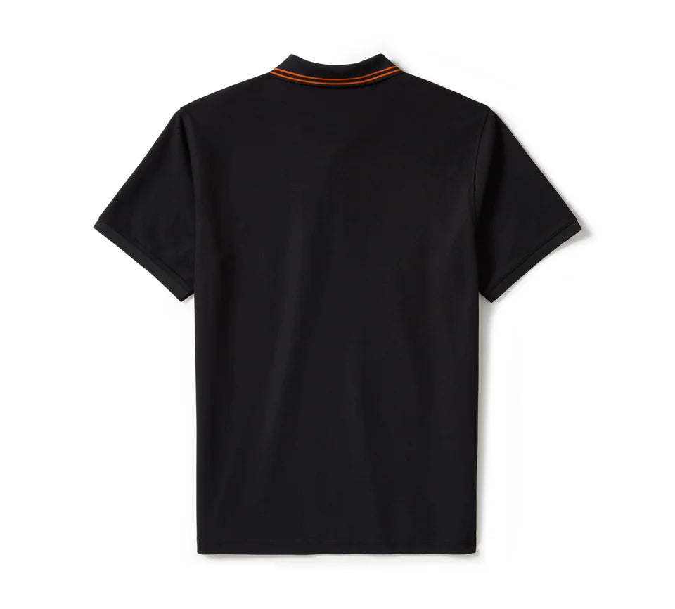 Men's Harley-Davidson® Black Bar & Shield Solid Pique Polo