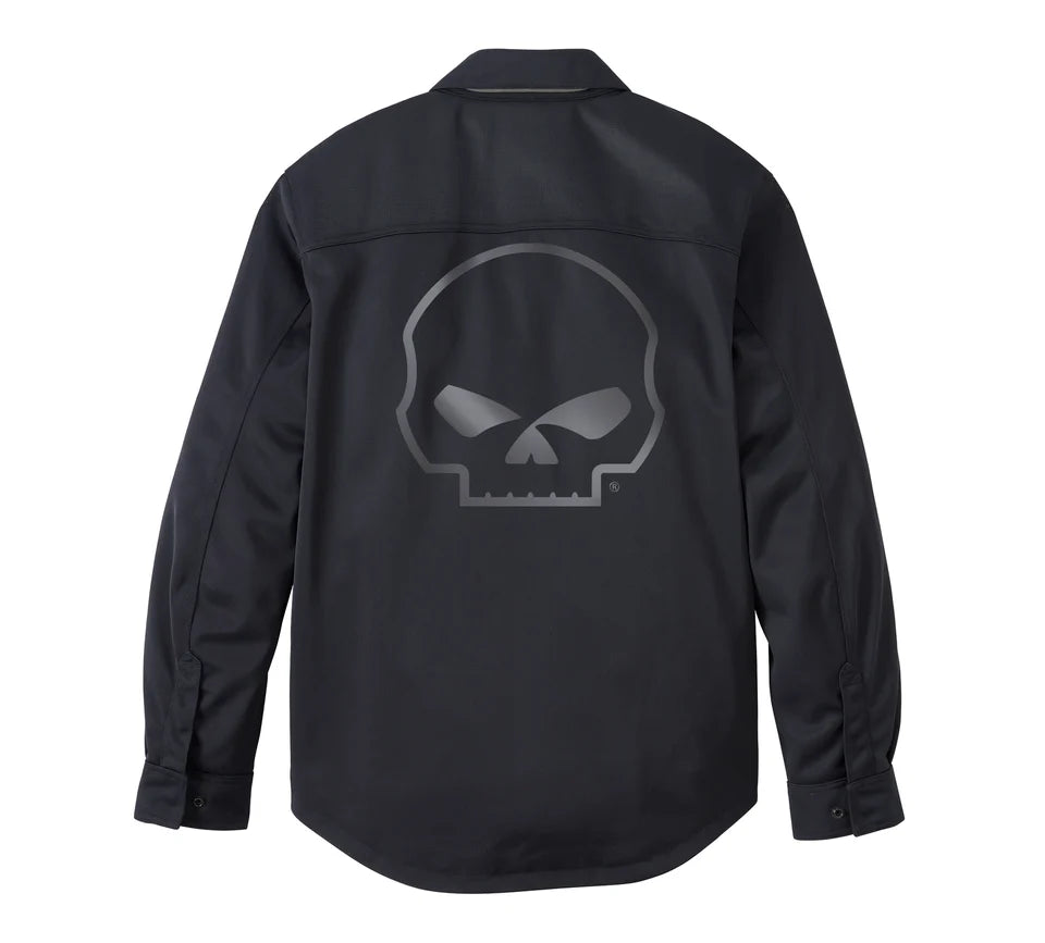 Men's Harley-Davidson® Willie G™ Skull Graphic Mesh Operative Riding Shirt Jacket