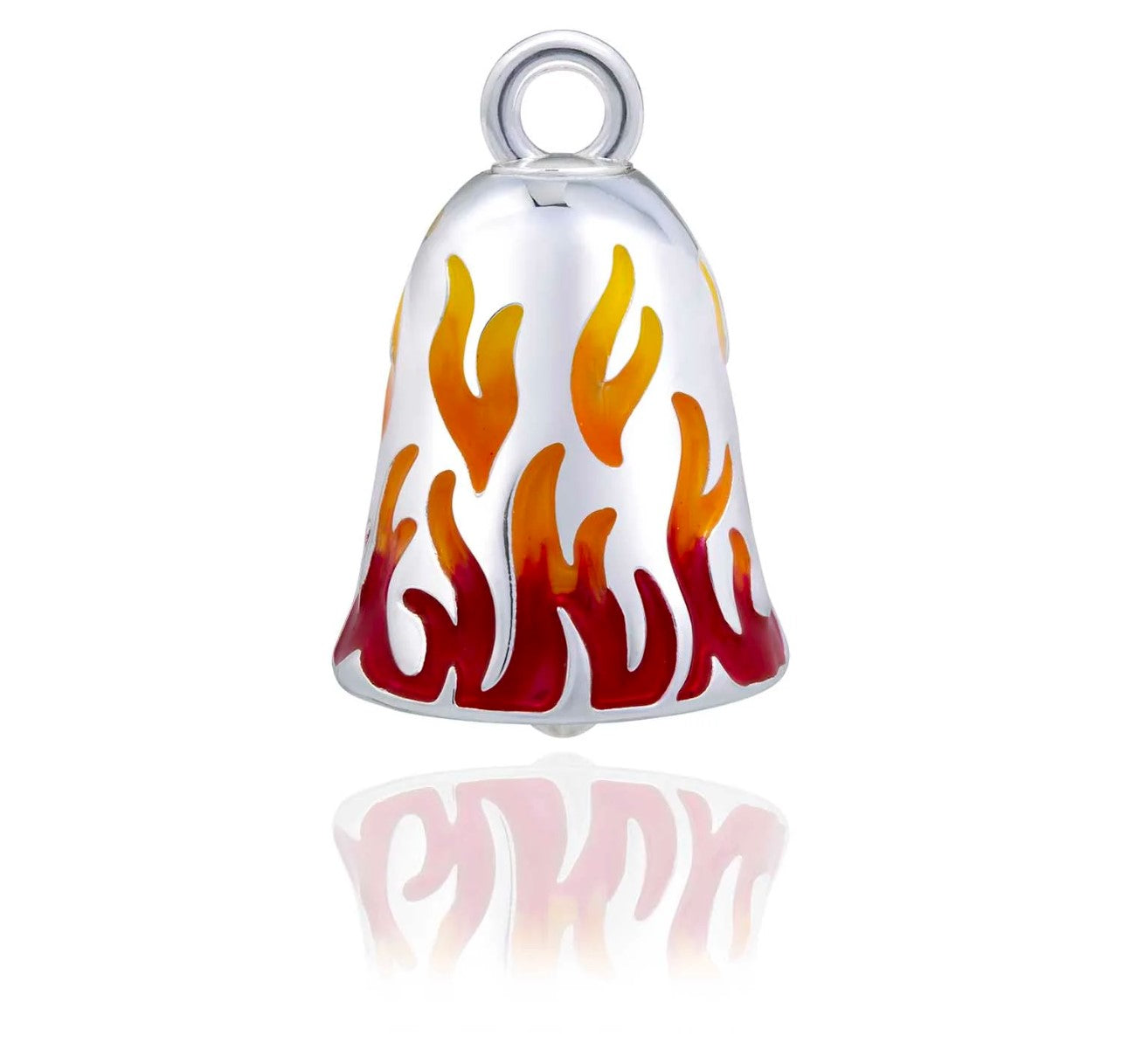 Red Flames Ride Bell - Chrome