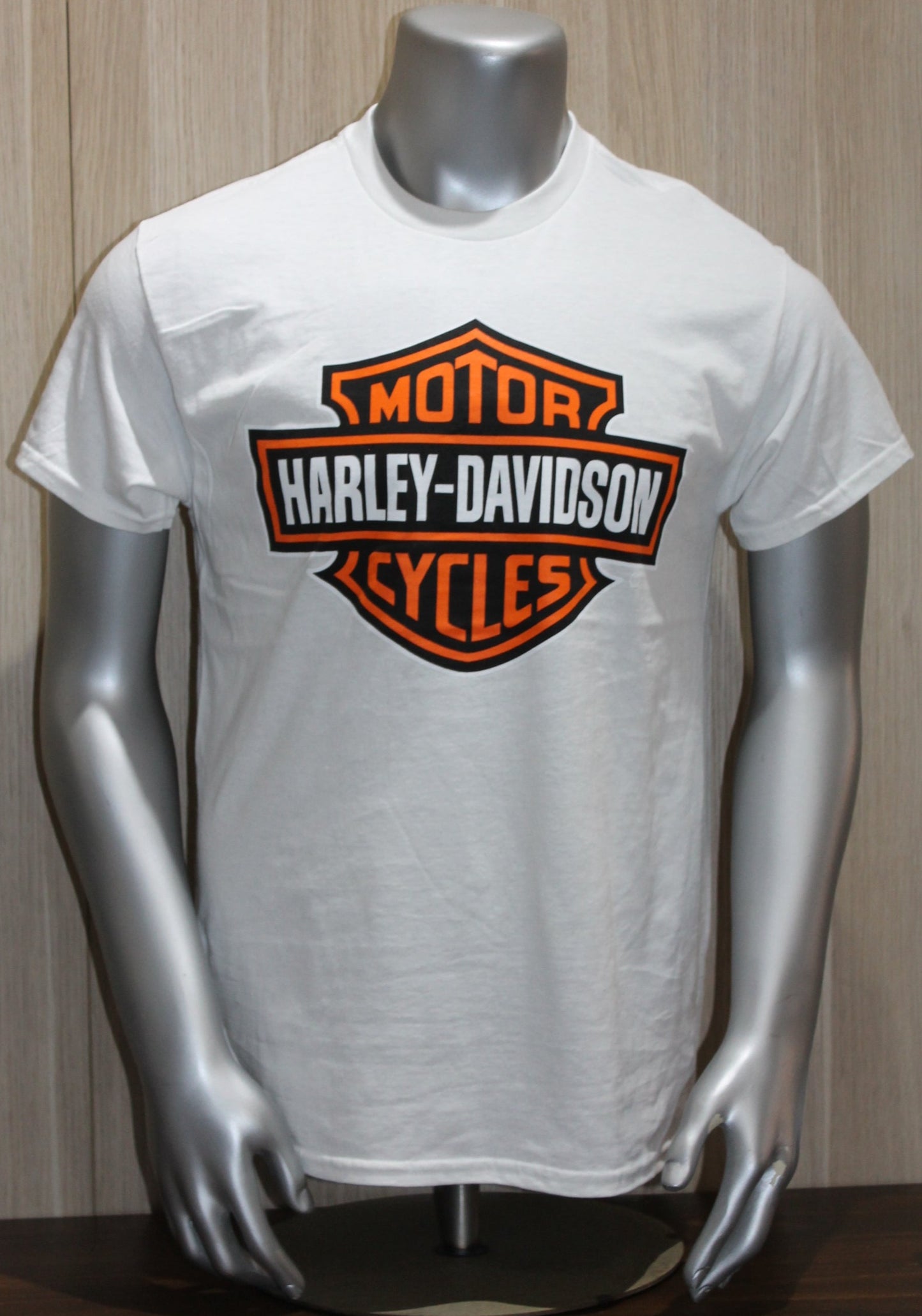 Harley-Davidson® Men's Original Orange Bar & Shield Short Sleeve Tee - White