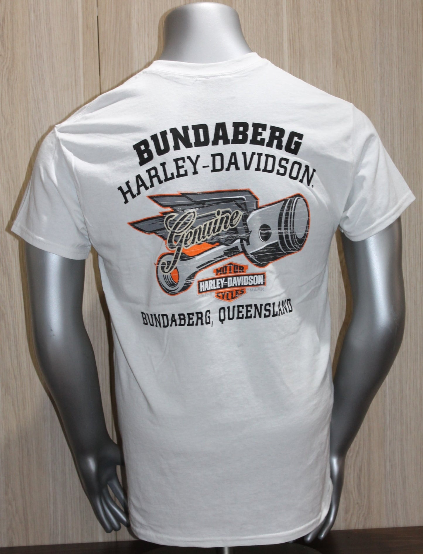 Harley-Davidson® Men's Original Orange Bar & Shield Short Sleeve Tee - White