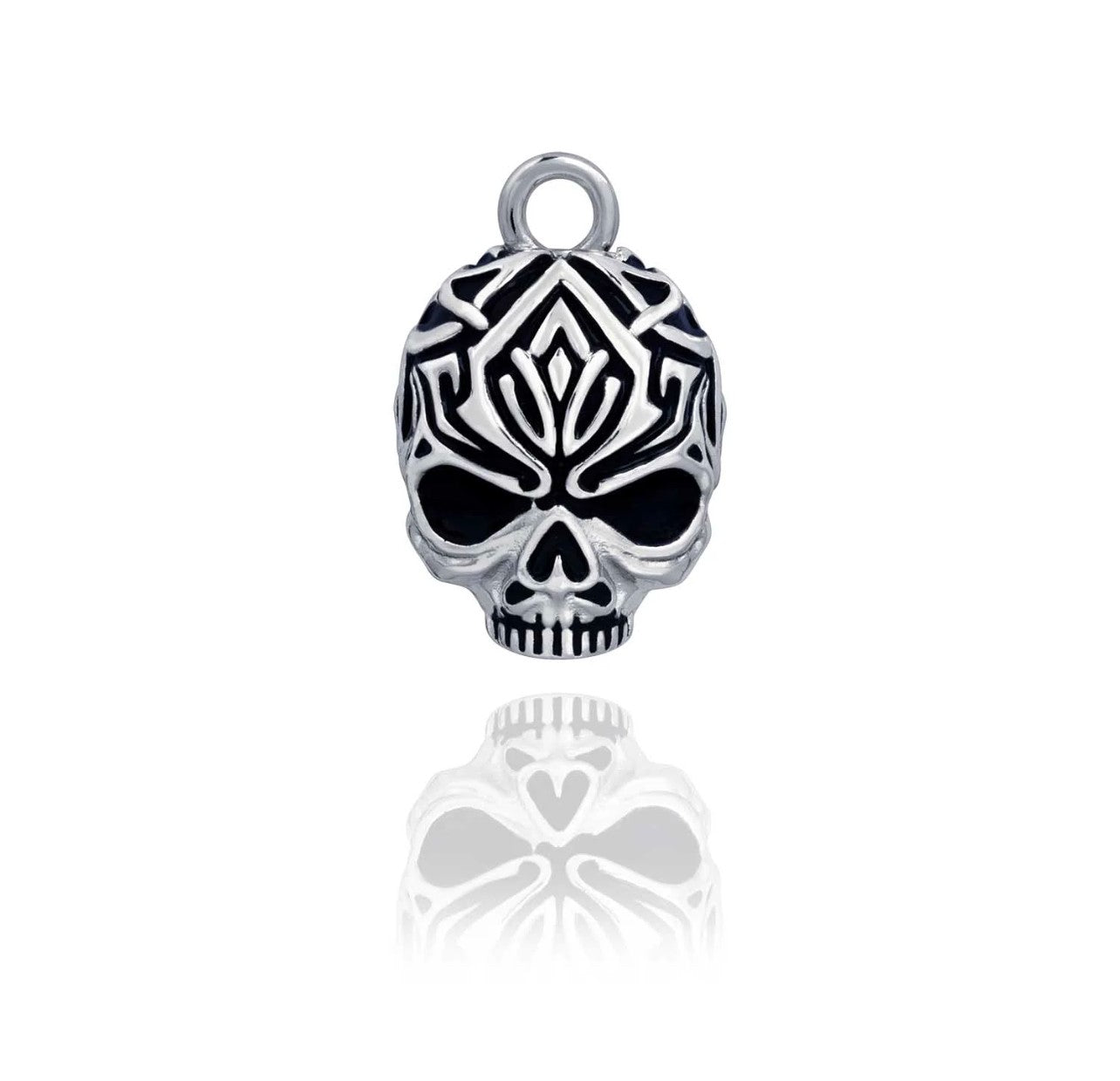 Tribal Skull Ride Bell - Silver