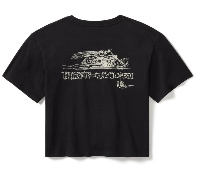 Harley-Davison® Women's Fast Willie Boxy Tee - True Black