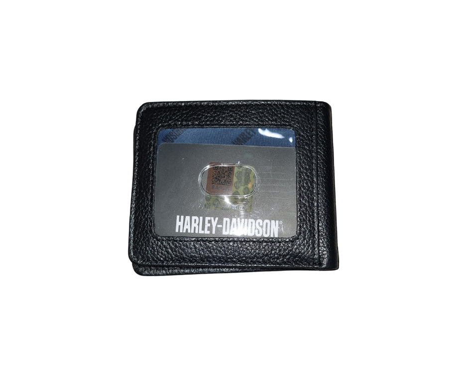 Harley-Davidson® Pebble Classic Eagle Bifold Wallet Black