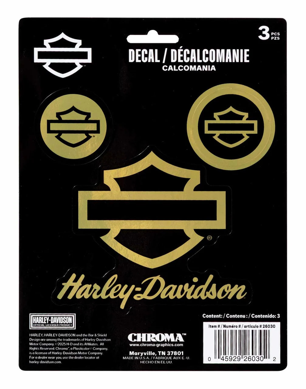Harley-Davidson® Chrome Gold Silhouette Decal