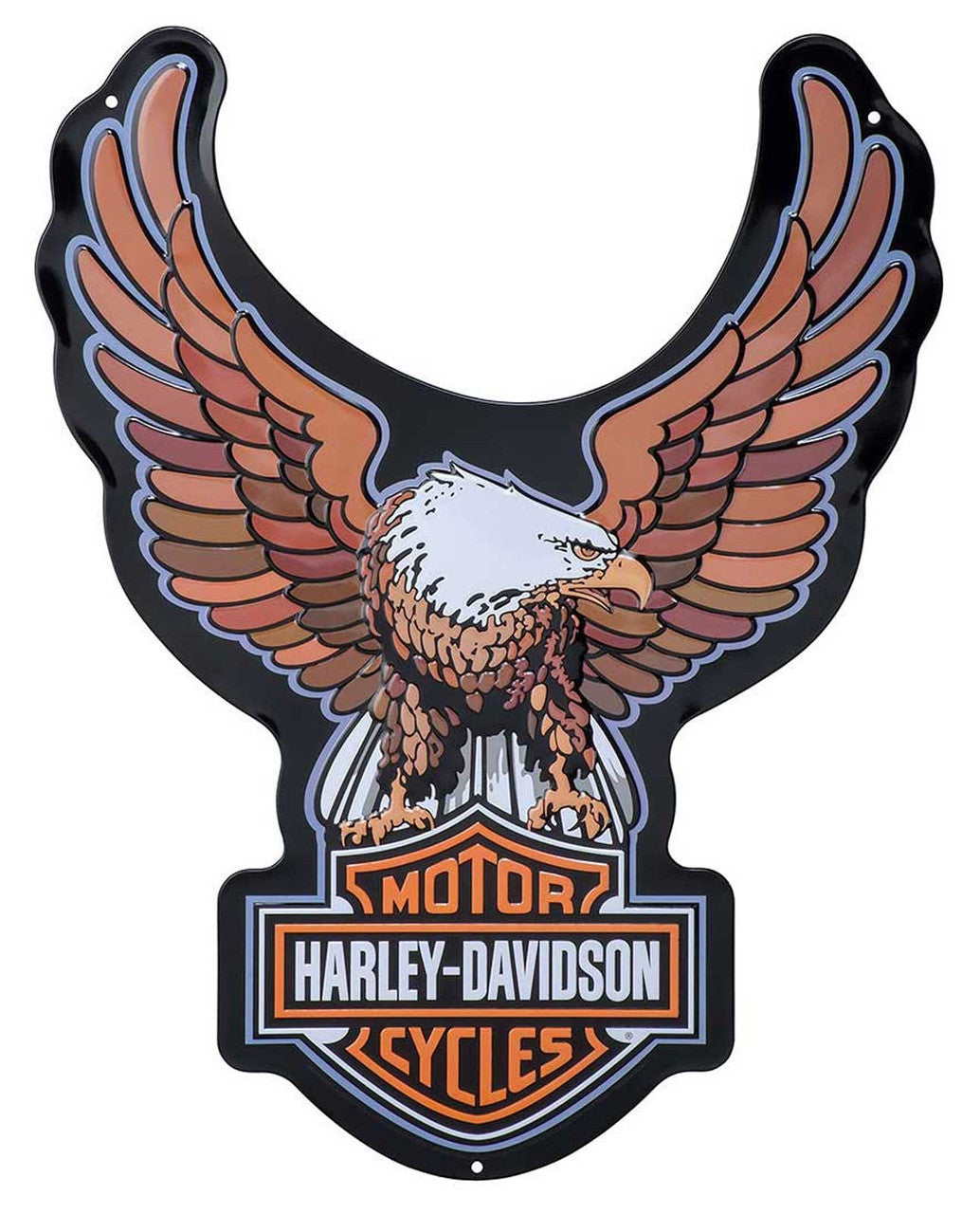 Harley-Davidson® Embossed Tin Sign, Bar & Shield Eagle Shaped