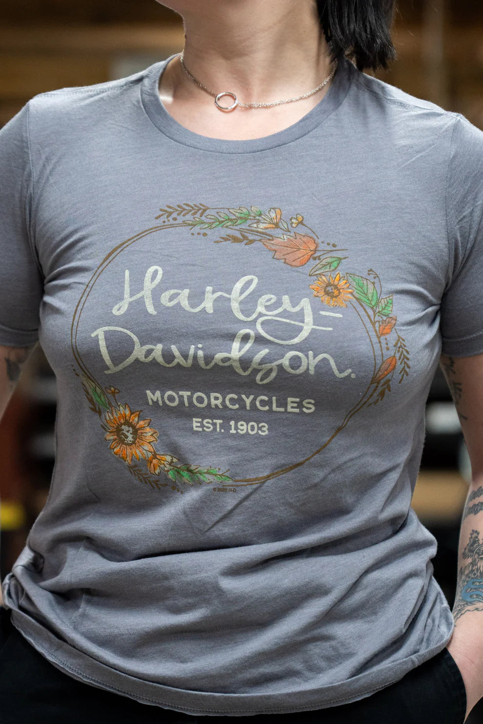 Harley-Davidson® Flora -Storm Tri blend Women's Tee