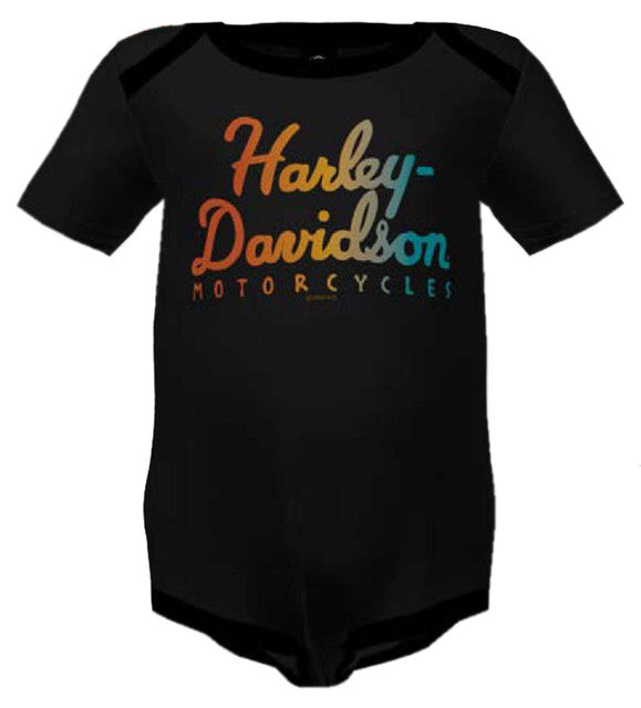 Harley-Davidson® Baby Girls' 2-Pack Rose & Rainbow Bodysuit Set