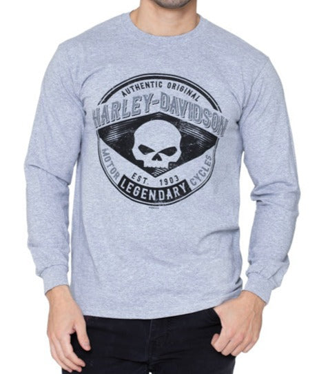 Harley-Davidson® Men's Traveling Long Sleeve Tee - Grey