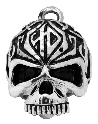 Harley-Davidson® Sculpted Tribal Skull Ride Bell, Shiny Silver Finish