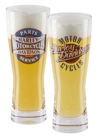 Harley-Davidson® Parts & Service Graphic Set of Two Pilsner Glasses