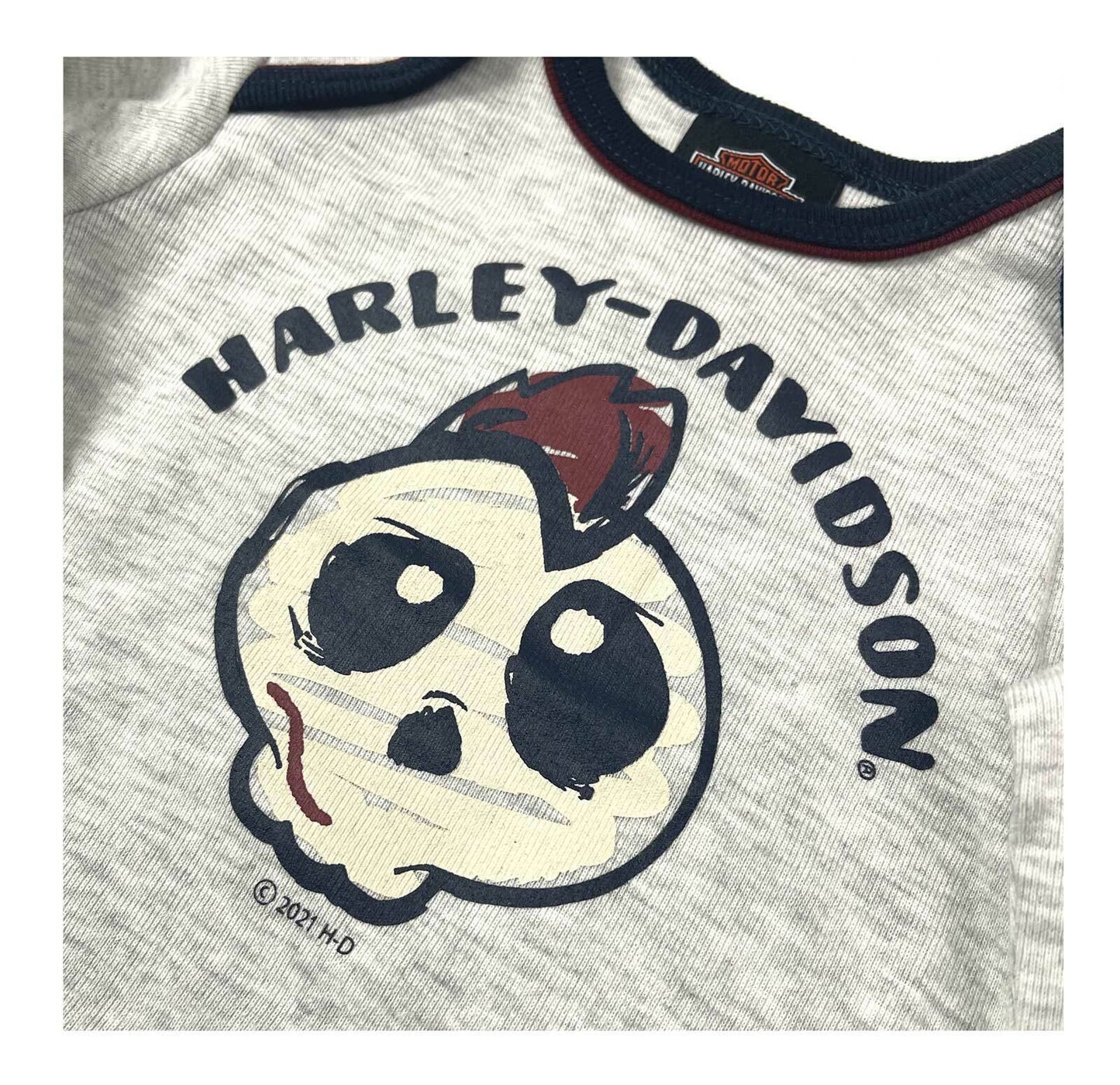 Harley-Davidson® Baby Boys' Skull 3-Piece Newborn Creeper, Hat & Bib Set