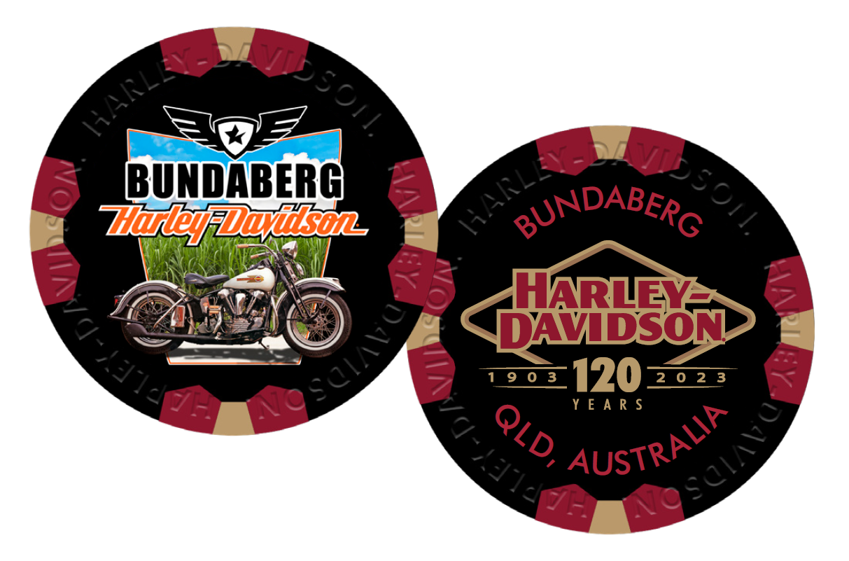 120th Anniversary Dealer Poker Chip Bundaberg HarleyDavidson