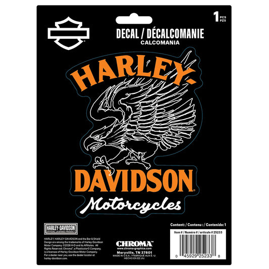 Harley-Davidson® B&S Sketch Eagle Orange Text Decal