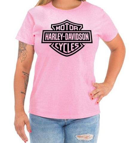 Women's Pink Bar & Shield Short Sleeve Shirt