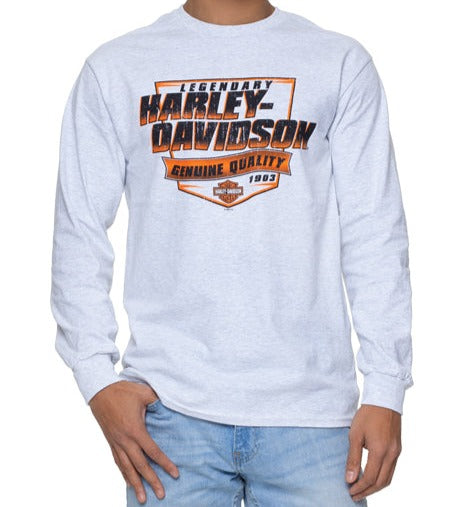 Harley-Davidson® Men's Switch Long Sleeve Tee - Ash White