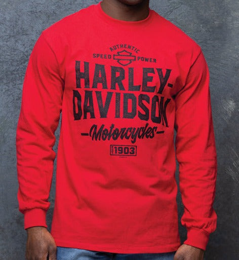 Harley-Davidson® Men's Brawn Long Sleeve Tee - Red