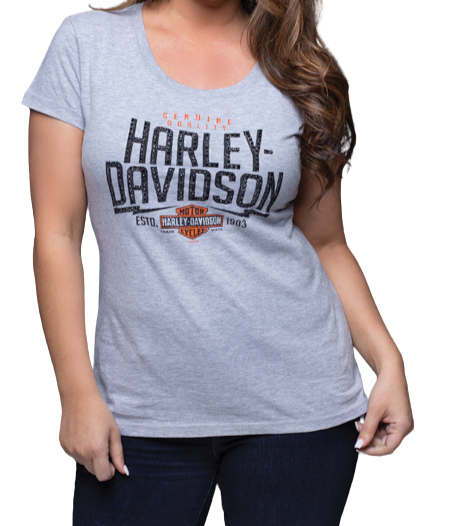 Harley-Davidson® Women's Hall Short Sleeve Tee - Grey Athletic Heather