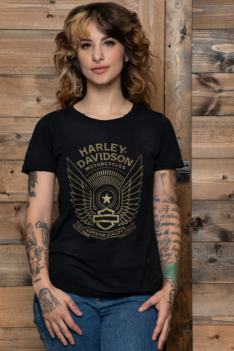 Harley-Davidson® Whoosh Ladies Short Sleeve Tee - Black