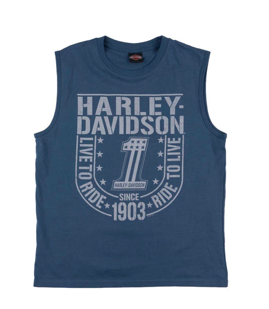 Harley-Davidson® Men's Star Proud Muscle Tee - Blue