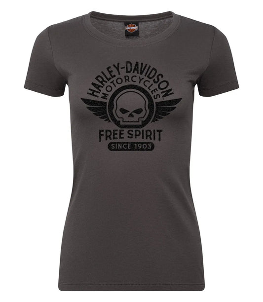 Harley-Davidson®  women's Skully Dark -Grey Tee