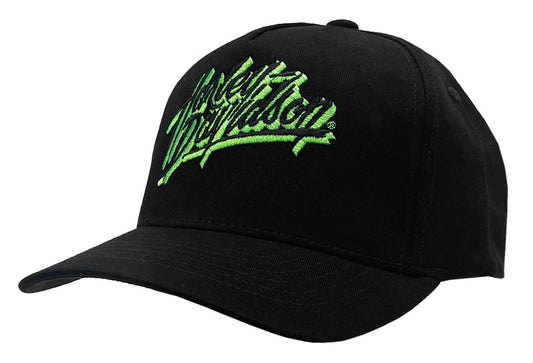 Harley-Davidson® Men's Ghosted Script Stretch Fit BaseBall Hat Black/Green