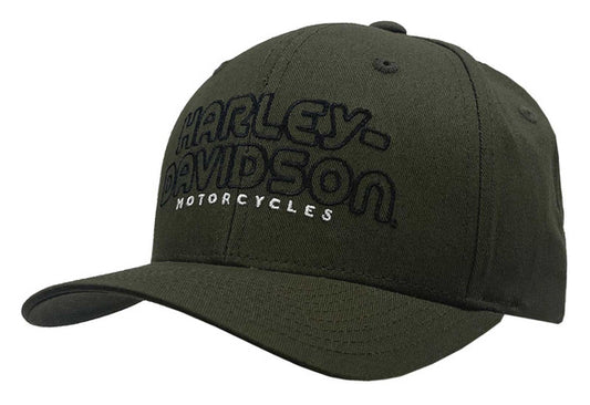 Harley-Davidson® Men's Casque Text Adjustable Military Green Cap