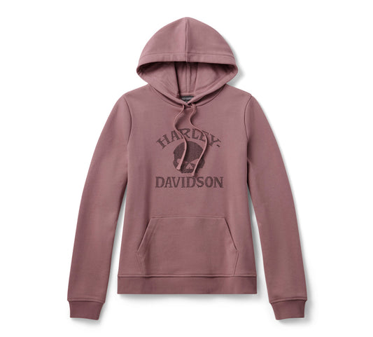Harley-Davidson® Women's Willie G Skull Bling PO Hoodie Nostalgia Rose
