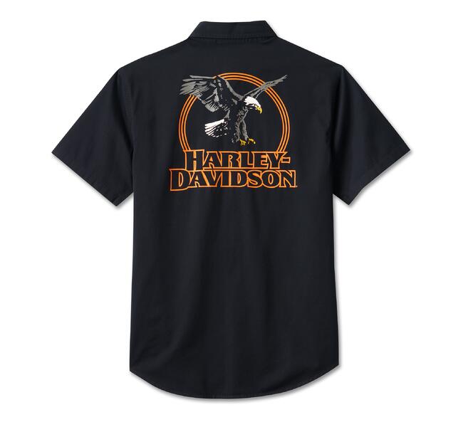 Harley-Davidson® Men's Rising Eagle Short Sleeve Shirt - Black