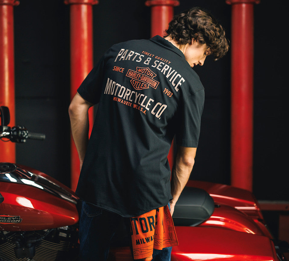 Harley-Davidson® Men's Parts & Service Jersey Button Up Shirt