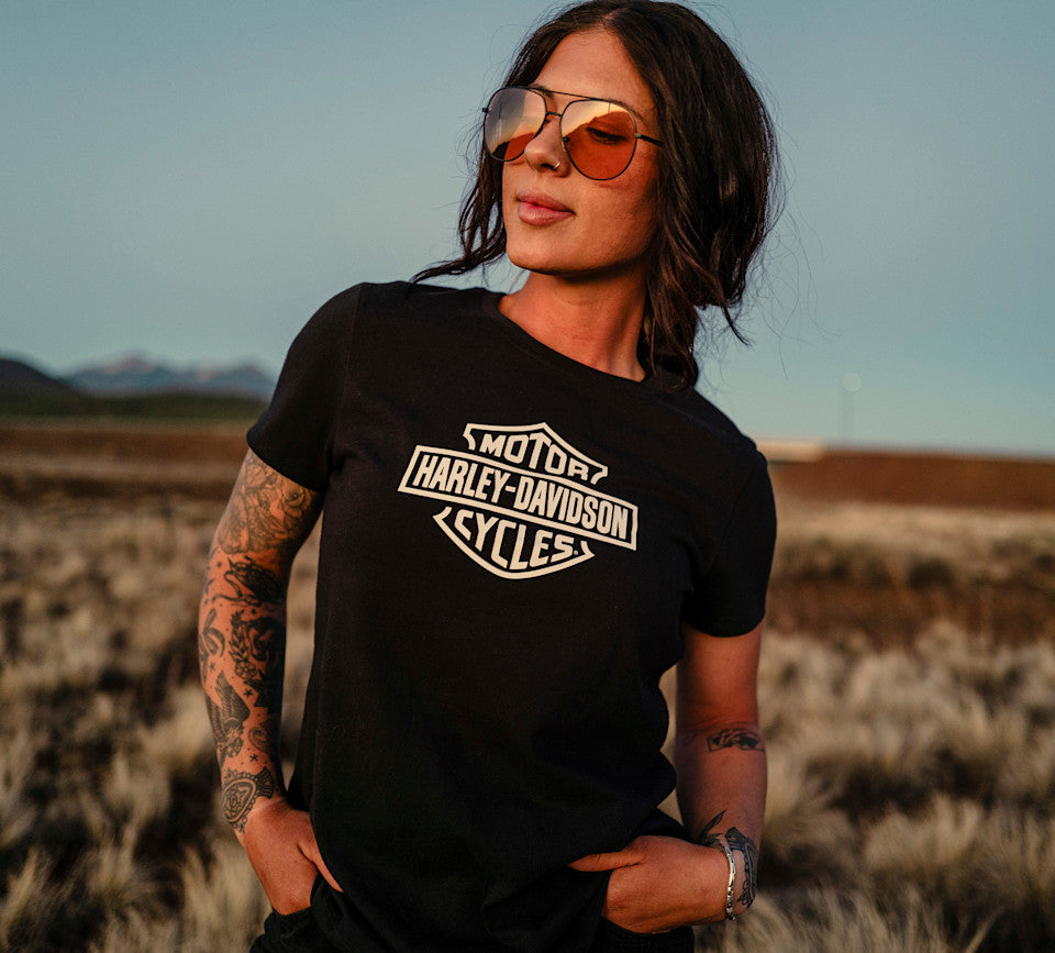 Harley-Davidson® Women's H-D Standard Bar & Shield Harley Black Tee