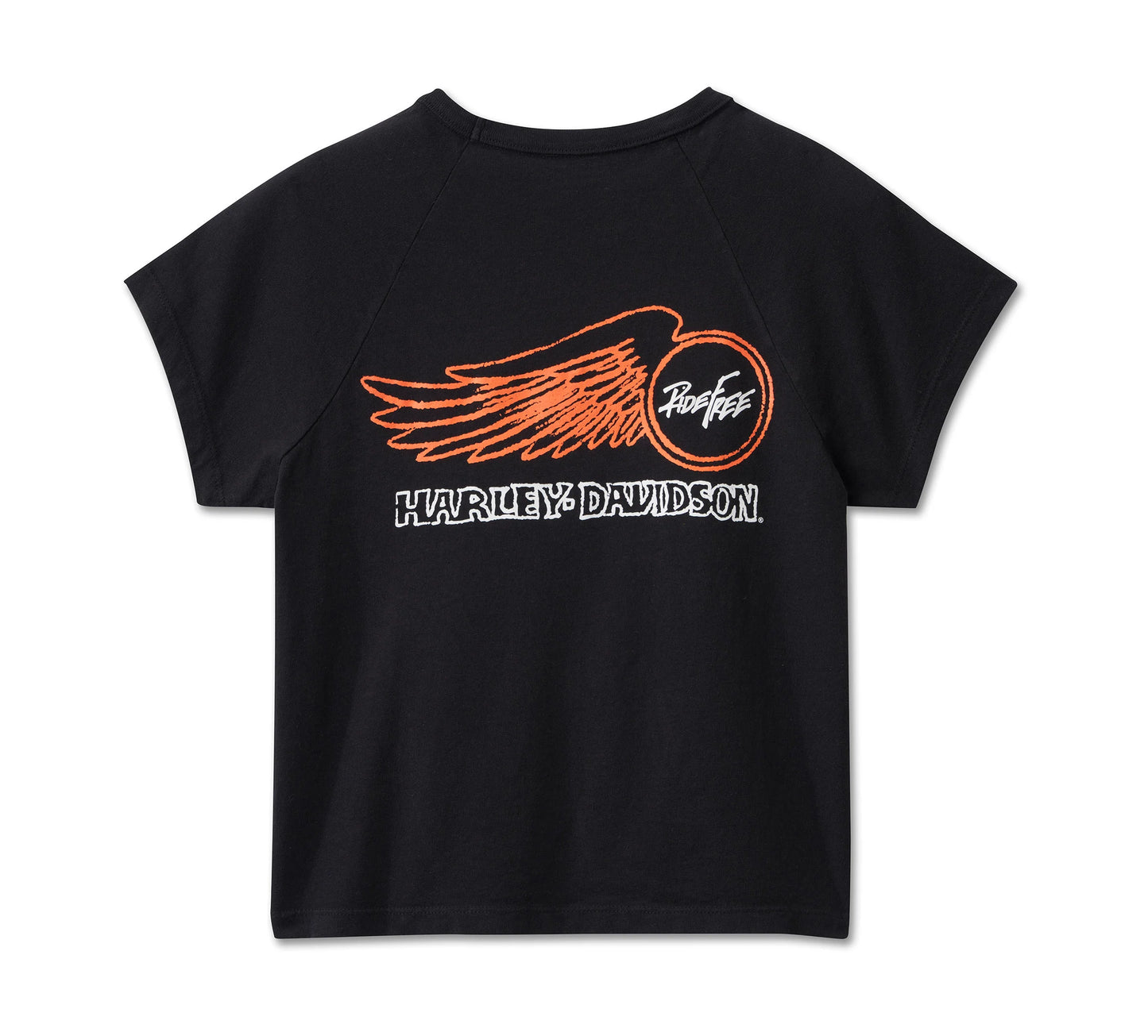 Harley-Davidson® Women's Willie G™ Winged Wheel Baby Doll Tee - True Black