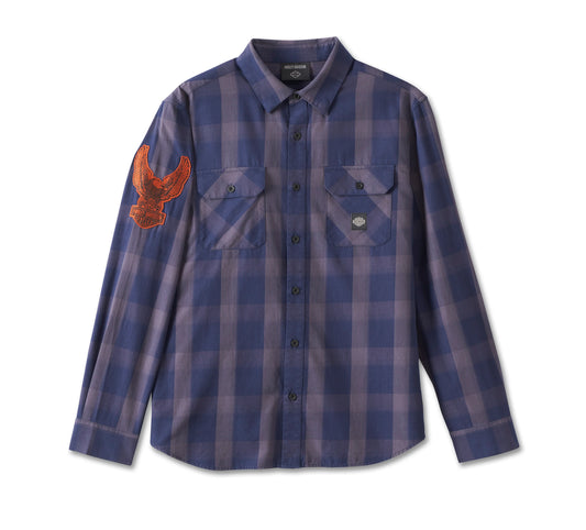 Harley-Davidson® Men's Motorbreath Long Sleeve Shirt - Blue Plaid