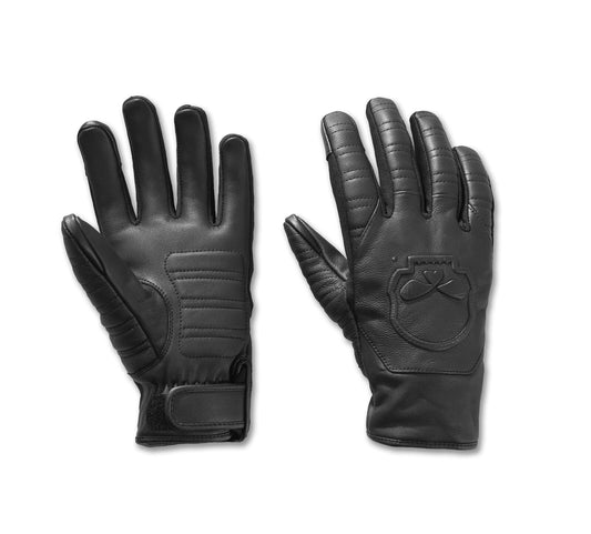 Harley-Davidson® Women's Willie G™ Skull Graphic Leather & Textile Riding Gloves