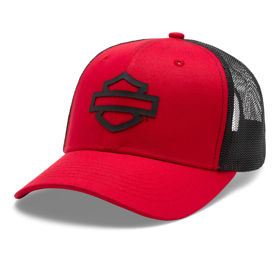 Harley-Davidson® Men's Logo Colorblock Red Adjustable Trucker Cap