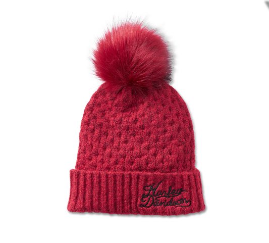 Harley-Davidson® Celebrate Pom Pom Beanie - Chili Pepper