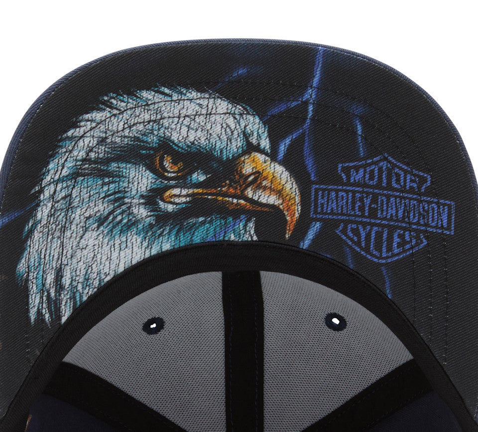 Harley-Davidson® Lightning Eagle Panhead Fitted Cap Mood-Indigo