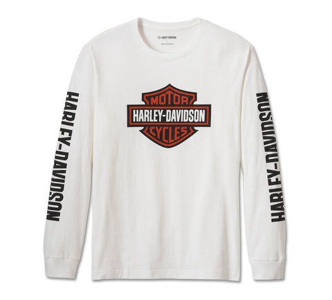 Harley-Davidson® Men's Bar & Shield Long Sleeve Tee - White