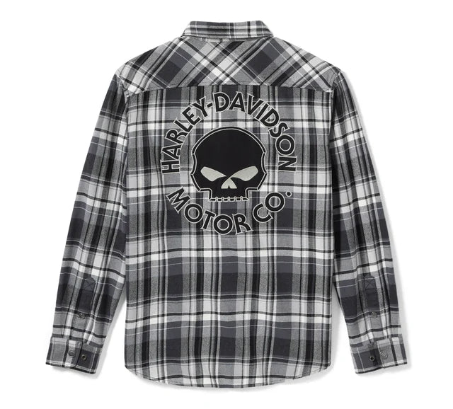 Willie G™  Skull Plaid Long Sleeve Tee